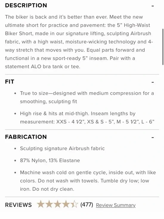 ALO Yoga Black High-Waist Bike Shorts Size S - Picture 8 of 8